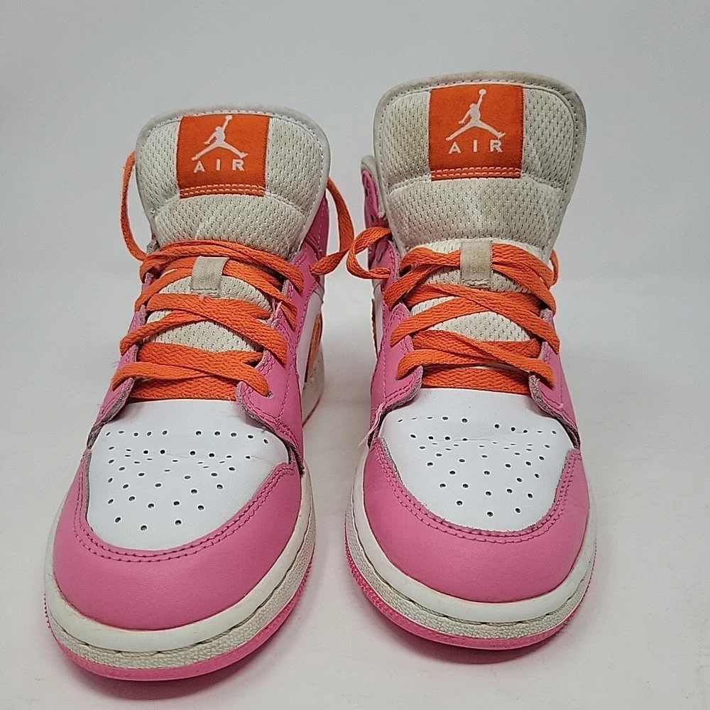Nike Air Jordan 1 Mid DX3240-681 White Basketball Youth Girl Shoes‎ Size 5Y
